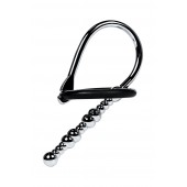 Серебристый уретральный плаг-бусины TOYFA Metal с мягким фиксириющим кольцом - ToyFa - купить с доставкой в Брянске