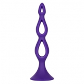 Фиолетовая анальная елочка Silicone Triple Probe - 14,5 см. - California Exotic Novelties