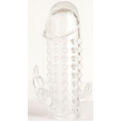 Гелевая прозрачная насадка с 2 отростками - 13 см. - Toyfa Basic - в Брянске купить с доставкой