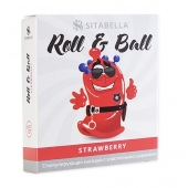 Стимулирующий презерватив-насадка Roll   Ball Strawberry - Sitabella - купить с доставкой в Брянске