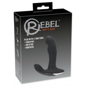 Черный вибромассажер простаты с функцией римминга Plug with Perineum Stimulator - 16,6 см. - Orion - в Брянске купить с доставкой