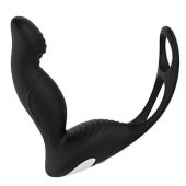 Черный вибромассажер простаты P-PLEASER W ERECTION ENHANCE - Dream Toys - в Брянске купить с доставкой