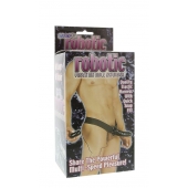 Мужской фаллопротез с вибрацией ROBOTIC MALE STRAP-ON BLACK - 17 см. - Seven Creations - купить с доставкой в Брянске