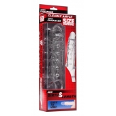 Прозразная закрытая насадка на пенис с поддержкой мошонки Clearly Ample Penis Enhancer - 22 см. - XR Brands - в Брянске купить с доставкой