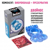 Голубое эрекционное виброкольцо Luxe VIBRO  Дьявол в доспехах  + презерватив - Luxe - в Брянске купить с доставкой