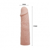Закрытая телесная насадка-фаллос - 17 см. - Sex Expert - в Брянске купить с доставкой