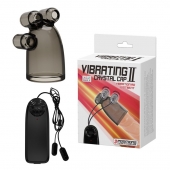 Дымчатая насадка-мастурбатор с вибрацией Vibrating Crystal Cap II - Baile - в Брянске купить с доставкой