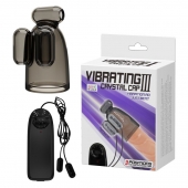 Дымчатая насадка-мастурбатор с вибрацией Vibrating Crystal Cap III - Baile - в Брянске купить с доставкой