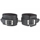 Черные фиксаторы для ног на цепи с мехом внутри - Lux Fetish - купить с доставкой в Брянске