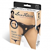 Черные плюшевые трусики для страпона - Lux Fetish - купить с доставкой в Брянске