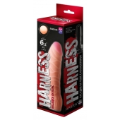 Телесная изогнутая насадка на Harness с коннектором BLACK LINE - 17 см. - LOVETOY (А-Полимер) - купить с доставкой в Брянске