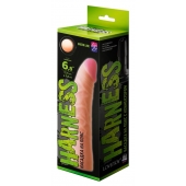 Телесная изогнутая насадка на Harness с коннектором GREEN LINE - 18 см. - LOVETOY (А-Полимер) - купить с доставкой в Брянске