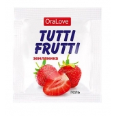 Пробник гель-смазки Tutti-frutti с земляничным вкусом - 4 гр. - Биоритм - купить с доставкой в Брянске