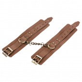 Коричневые кожаные наручники Maya - Rebelts - купить с доставкой в Брянске