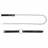 Черный поводок и чокер с кольцом Rada - Rebelts - купить с доставкой в Брянске