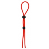 Красное лассо на пенис с двумя бусинами STRETCHY LASSO CAGE - Dream Toys - в Брянске купить с доставкой