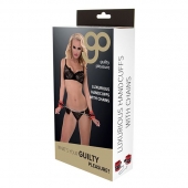 Красно-чёрные наручники на металлической цепочке - Blush Novelties - купить с доставкой в Брянске