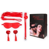 Пикантный набор БДСМ из 4 предметов в красном цвете - Notabu - купить с доставкой в Брянске Пикантный набор БДСМ из 4 предметов в красном цвете - Notabu - купить с доставкой в Брянске