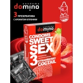 Презервативы для орального секса DOMINO Sweet Sex с ароматом клубничного коктейля  - 3 шт. - Domino - купить с доставкой в Брянске