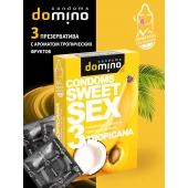 Презервативы для орального секса DOMINO Sweet Sex с ароматом тропических фруктов - 3 шт. - Domino - купить с доставкой в Брянске
