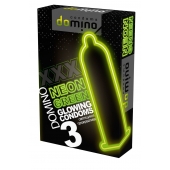 Презервативы DOMINO Neon Green со светящимся в темноте кончиком - 3 шт. - Domino - купить с доставкой в Брянске