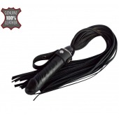 Черная плеть  Ковбой  с ручкой-фаллосом - 55 см. - Sitabella - купить с доставкой в Брянске