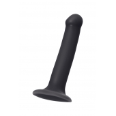 Черный фаллос на присоске Silicone Bendable Dildo M - 18 см. - Strap-on-me - купить с доставкой в Брянске