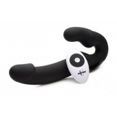 Черный безремневой страпон Urge Silicone Strap On с пультом ДУ - 24 см. - XR Brands - купить с доставкой в Брянске