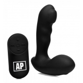 Черный стимулятор простаты Alpha-Pro 7X P-Milker Silicone Prostate Stimulator with Milking Bead - XR Brands - в Брянске купить с доставкой