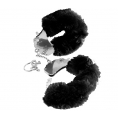 Металлические наручники Furry Love Cuffs с черным мехом - Pipedream - купить с доставкой в Брянске