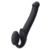 Черный безремневой страпон Silicone Bendable Strap-On M - Strap-on-me - купить с доставкой в Брянске