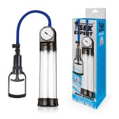 Прозрачная вакуумная помпа Sex Expert с манометром - Sex Expert - в Брянске купить с доставкой