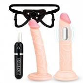 Регулируемые трусики с 2 насадками - 16 и 15 см. - Lux Fetish - купить с доставкой в Брянске