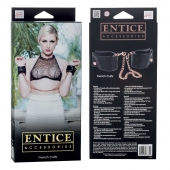 Черные мягкие наручники Entice French Cuffs с цепью - California Exotic Novelties - купить с доставкой в Брянске