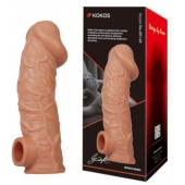 Телесная насадка на фаллос с отверстием для мошонки EXTREME SLEEVE - 17,6 см. - KOKOS - в Брянске купить с доставкой