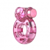 Розовое эрекционное кольцо с вибрацией Pink Bear - Baile - в Брянске купить с доставкой