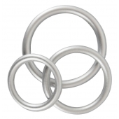 Набор из 3 эрекционных колец под металл Metallic Silicone Cock Ring Set - Orion - в Брянске купить с доставкой