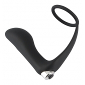 Черное эрекционное кольцо с анальной вибропробкой Vibrating Ring   Plug - Orion - в Брянске купить с доставкой