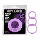Набор из 3 сиреневых эрекционных колец Magnum Force Cock Ring - Chisa - в Брянске купить с доставкой