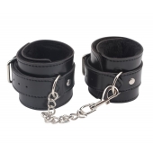 Черные оковы на ноги Obey Me Leather Ankle Cuffs - Chisa - купить с доставкой в Брянске