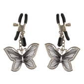 Зажимы на соски с бабочками Butterfly Nipple Clamps - Pipedream - купить с доставкой в Брянске