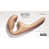 Бежевый безремневой страпон Seduction - 20,5 см. - Lola Games - купить с доставкой в Брянске