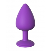 Фиолетовая анальная пробка со стразом Her Little Gem Large Plug - 9,5 см. - Pipedream - купить с доставкой в Брянске