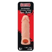Телесная насадка EXTENDER WITH BALL STRAP 5.5 - 14 см. - Dream Toys - в Брянске купить с доставкой