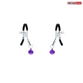 Оригинальные зажимы на соски с фиолетовыми шариками - Notabu - купить с доставкой в Брянске