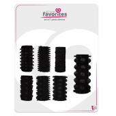Набор из 7 черных насадок PENIS SLEEVES SET - Dream Toys - в Брянске купить с доставкой