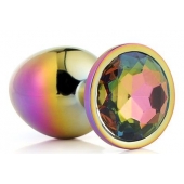 Голографическая анальная втулка с радужным кристаллом - 7,1 см. - Dream Toys - купить с доставкой в Брянске