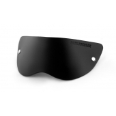 Черная плотная кожаная маска на глаза - БДСМ Арсенал - купить с доставкой в Брянске