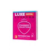 Презервативы с ароматом клубники LUXE Royal Strawberry Collection - 3 шт. - Luxe - купить с доставкой в Брянске
