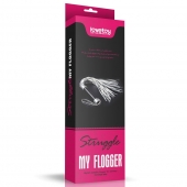 Серебристая плетка Struggle My Flogger с черной ручкой - 45 см. - Lovetoy - купить с доставкой в Брянске